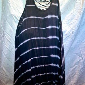 Toto Collection Striped Print Criss Cross Back Tunic Top 2X